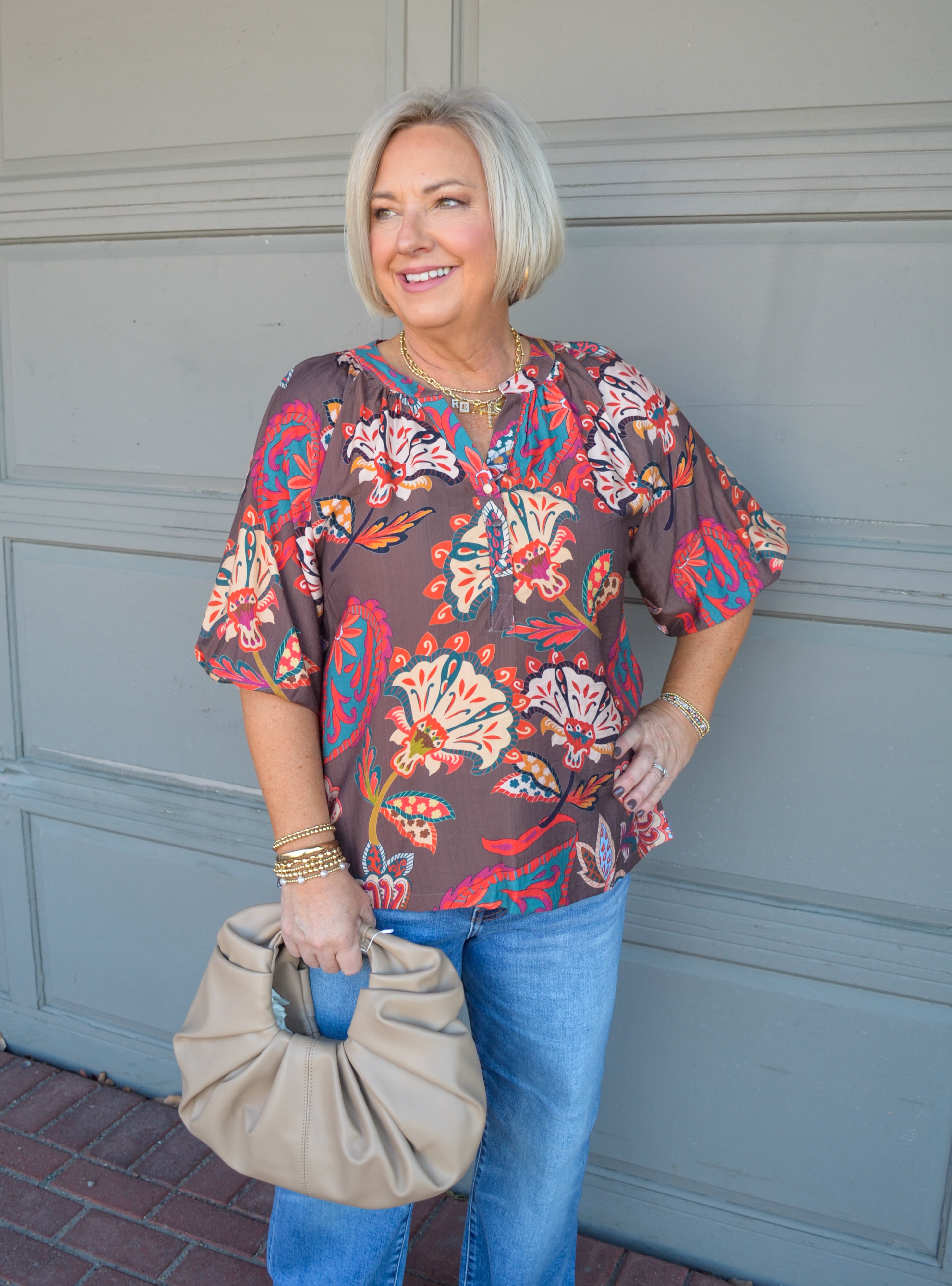 Graceful Smile Umgee Top in Brown