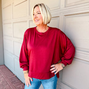 Burgundy Comfy Feels Pullover