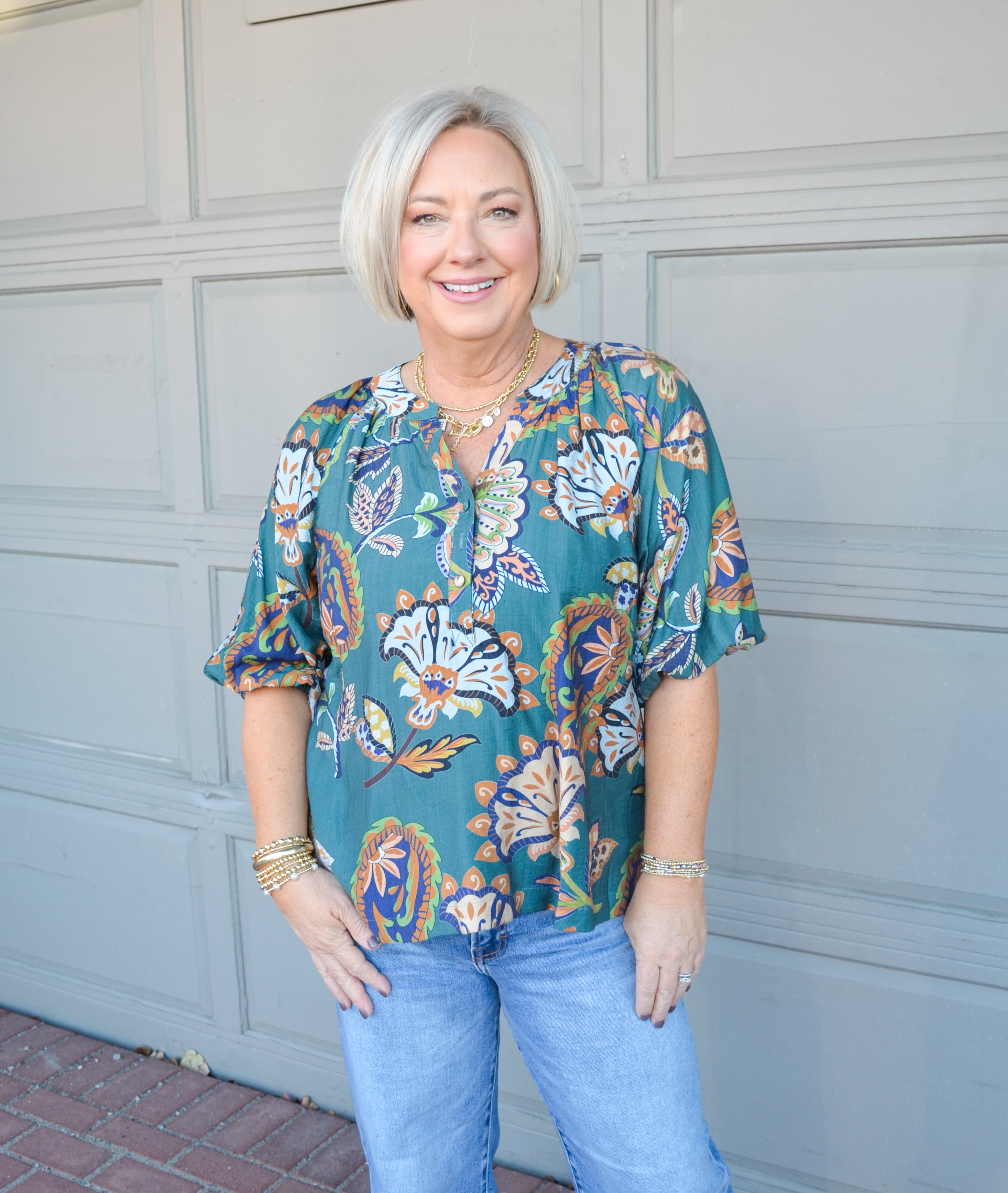 Graceful Smile Umgee Top in Teal