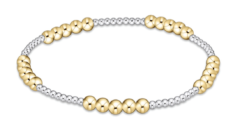 Classic Blissful Pattern 2mm Mixed Metal Bracelet