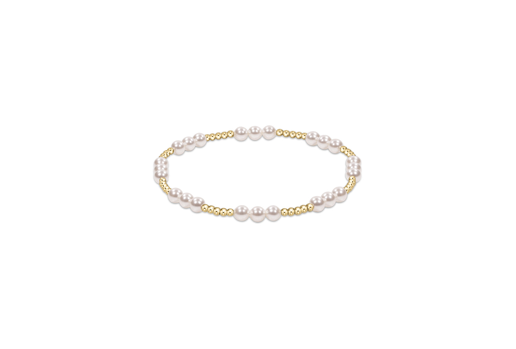 Classic Joy Pattern 4mm Bead Bracelet Pearl