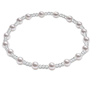 Classic Sincerity Pattern Sterling 4mm Bead Bracelet Pearl