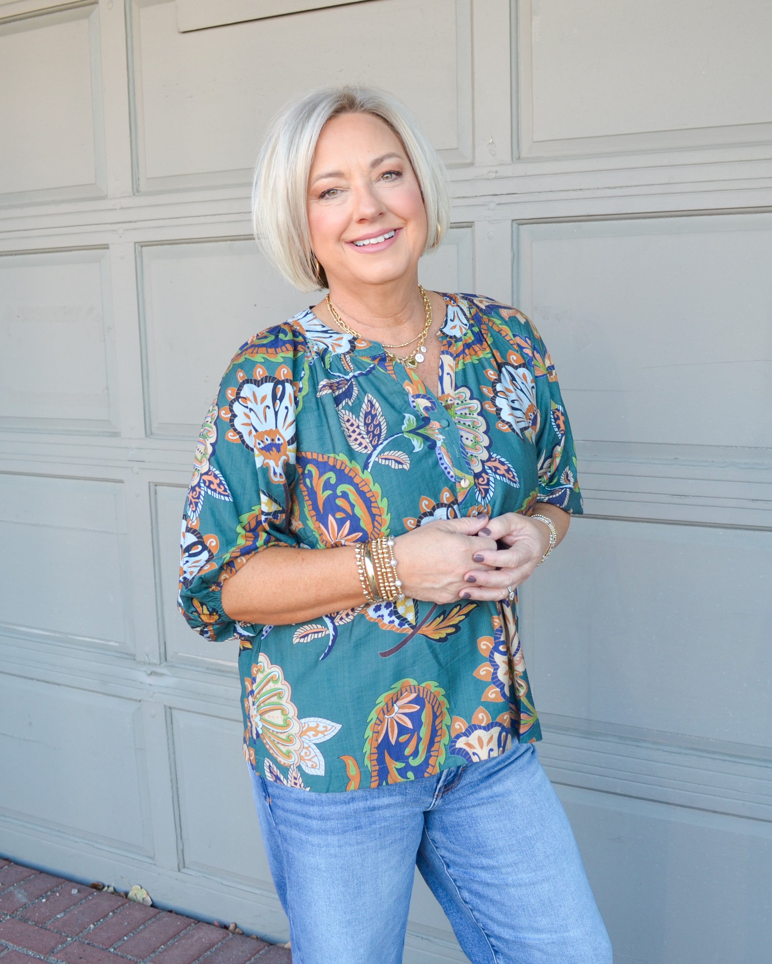 Graceful Smile Umgee Top in Teal