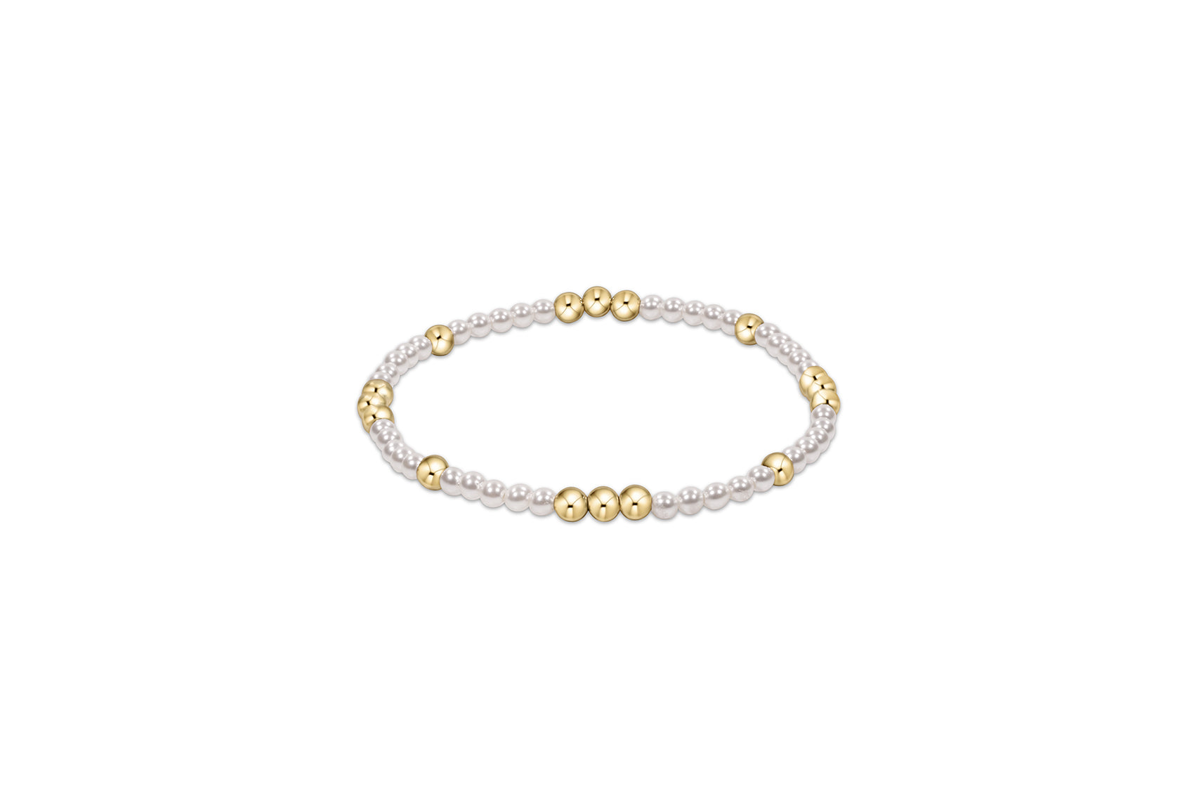 Worthy Pattern 3mm Bead Bracelet Pearl