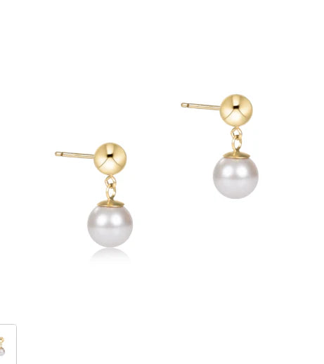 Classic 8mm Ball Drop Stud - Pearl