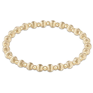 Dignity Grateful Pattern 5mm Bead Bracelet  Gold