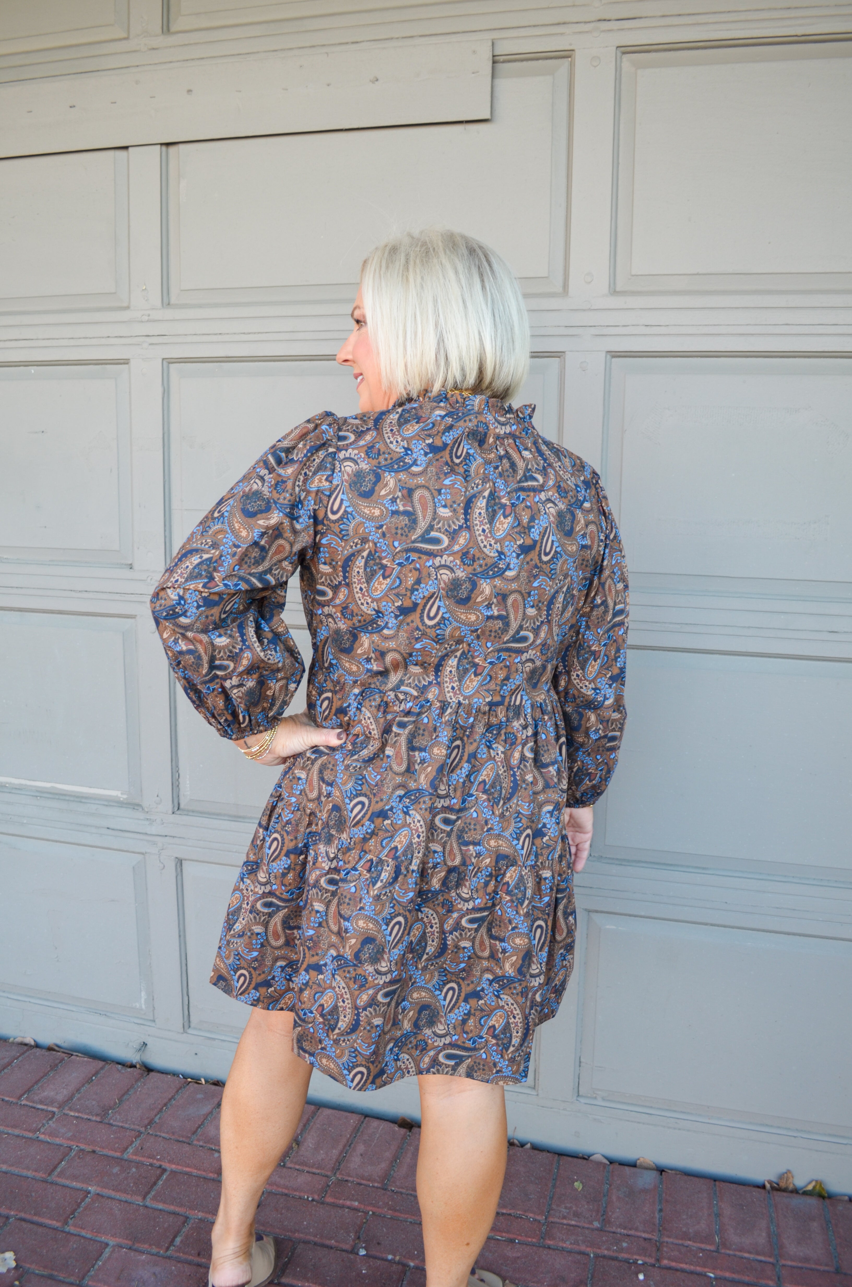 Navy Pretty on Paisley Dress