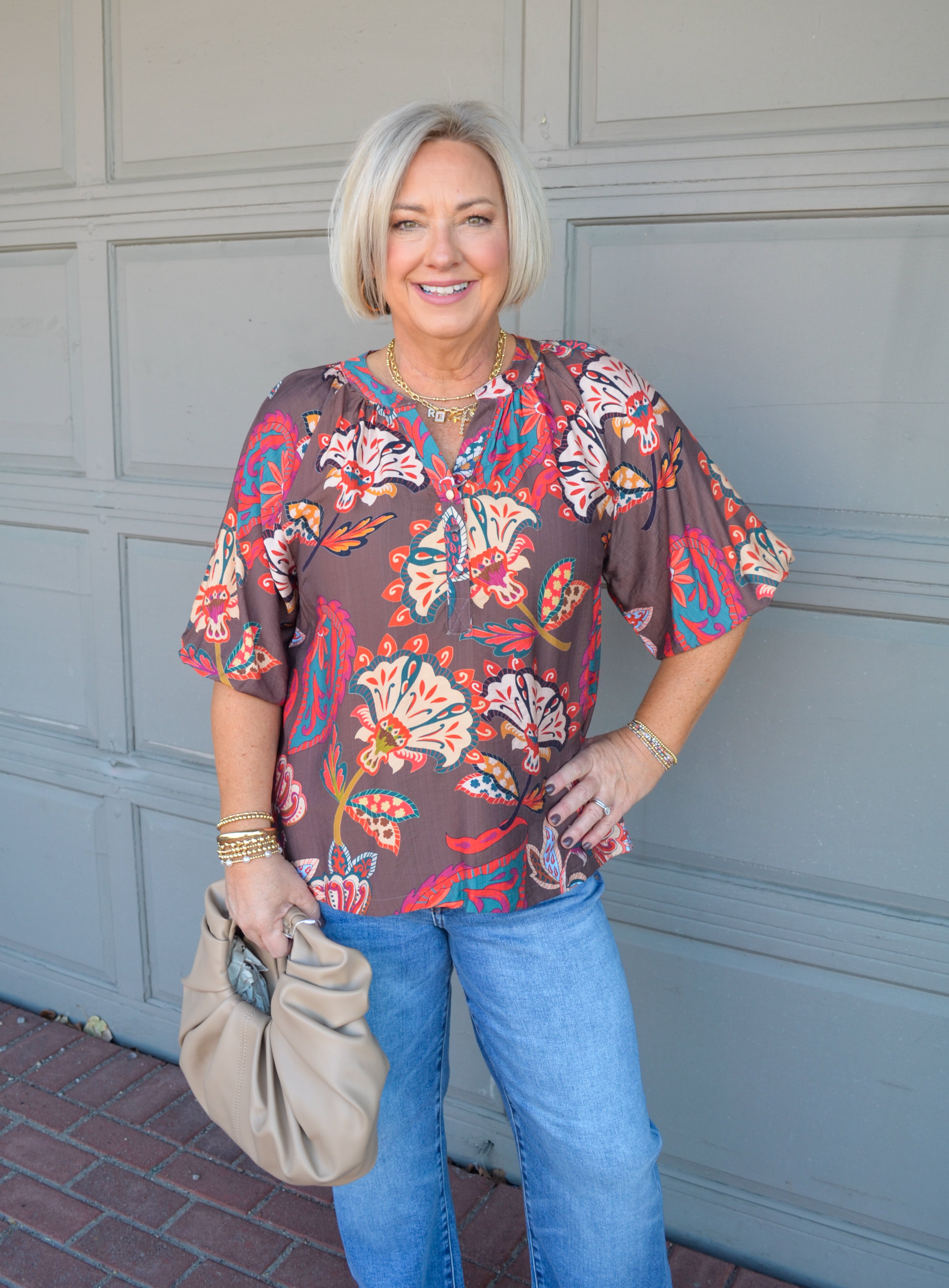 Graceful Smile Umgee Top in Brown