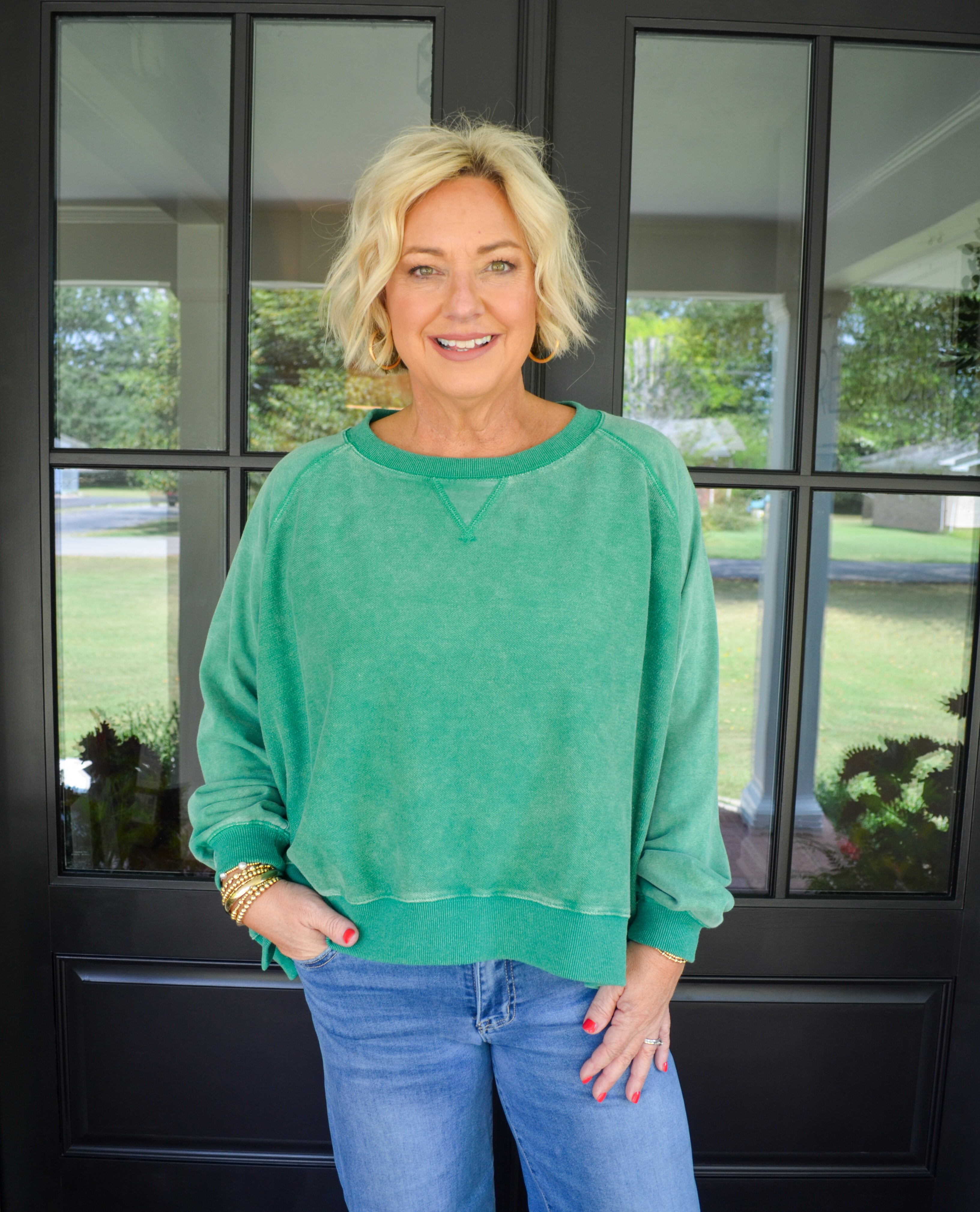 Effortless Vibes Umgee Sweatshirt in Green