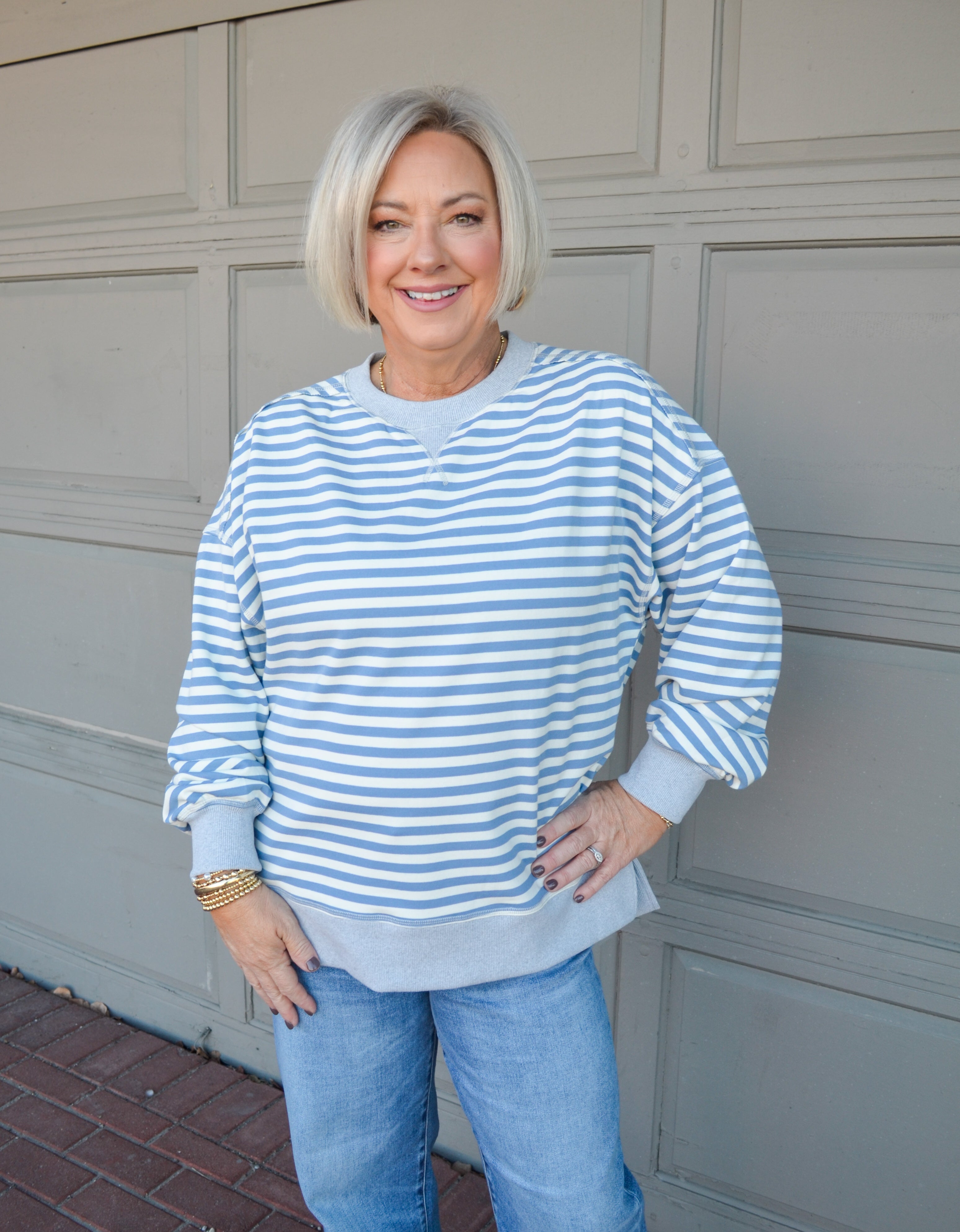 Casual Charm Pullover in Denim