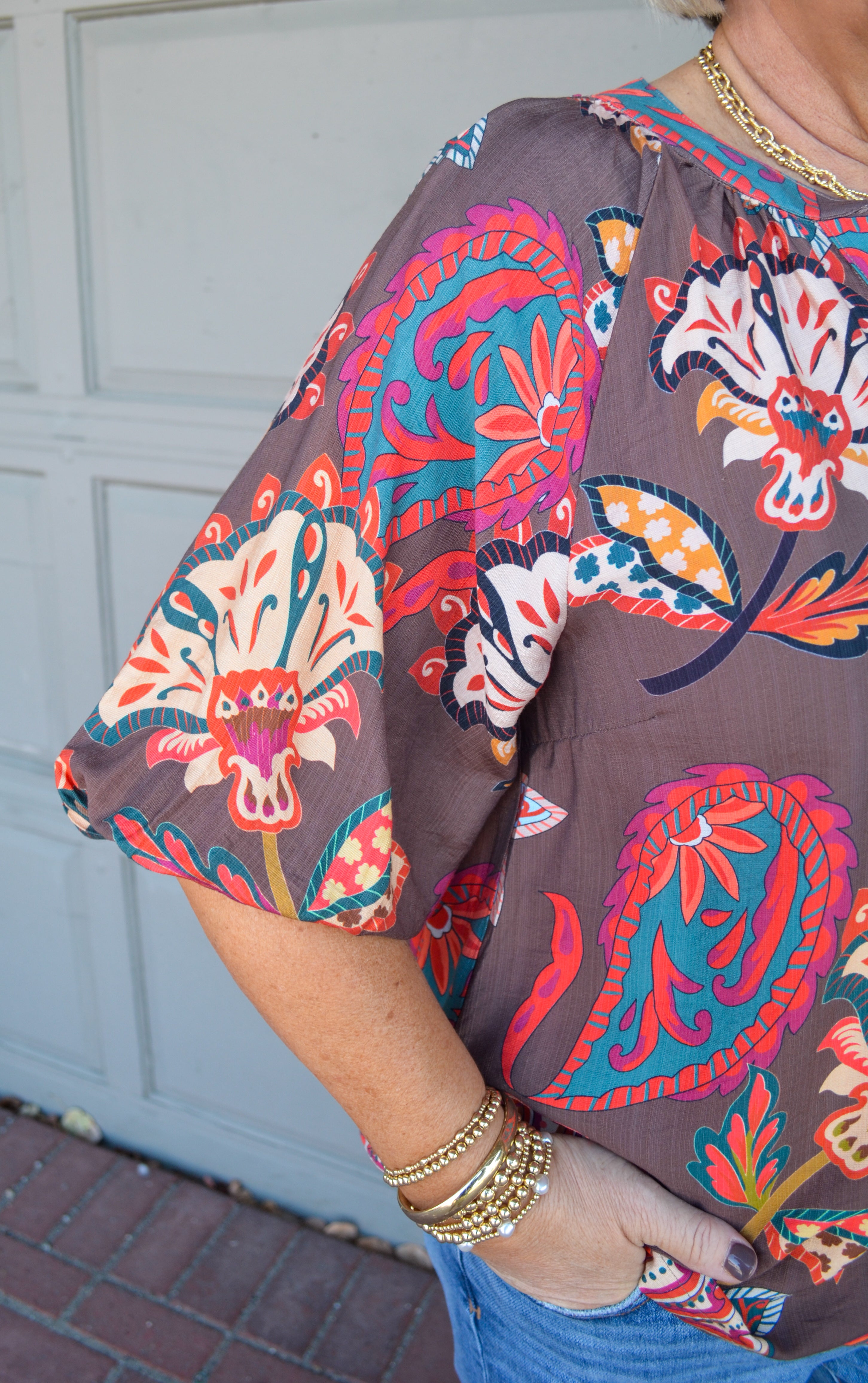 Graceful Smile Umgee Top in Brown