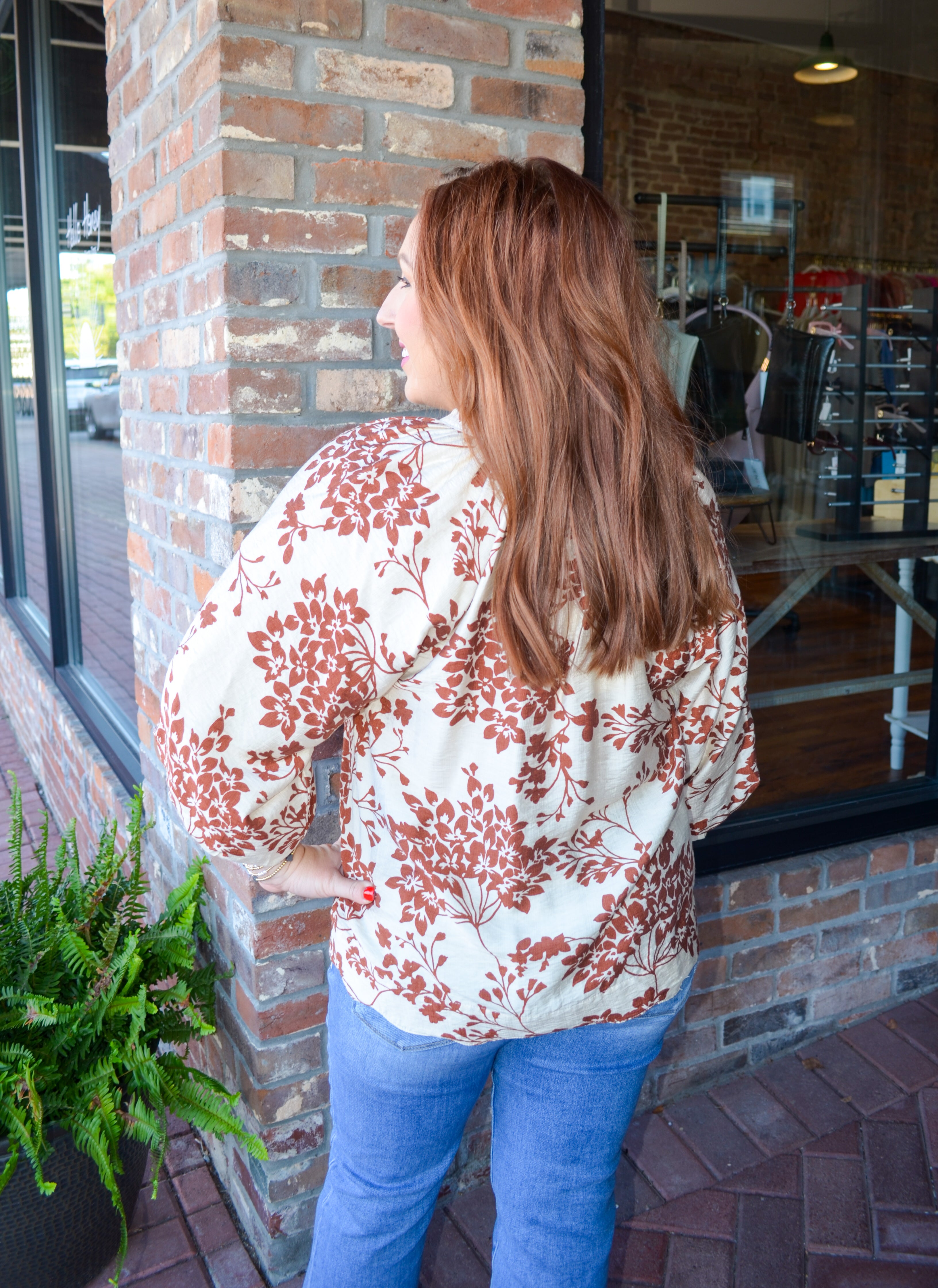 Falling For Floral Caramel Umgee Top