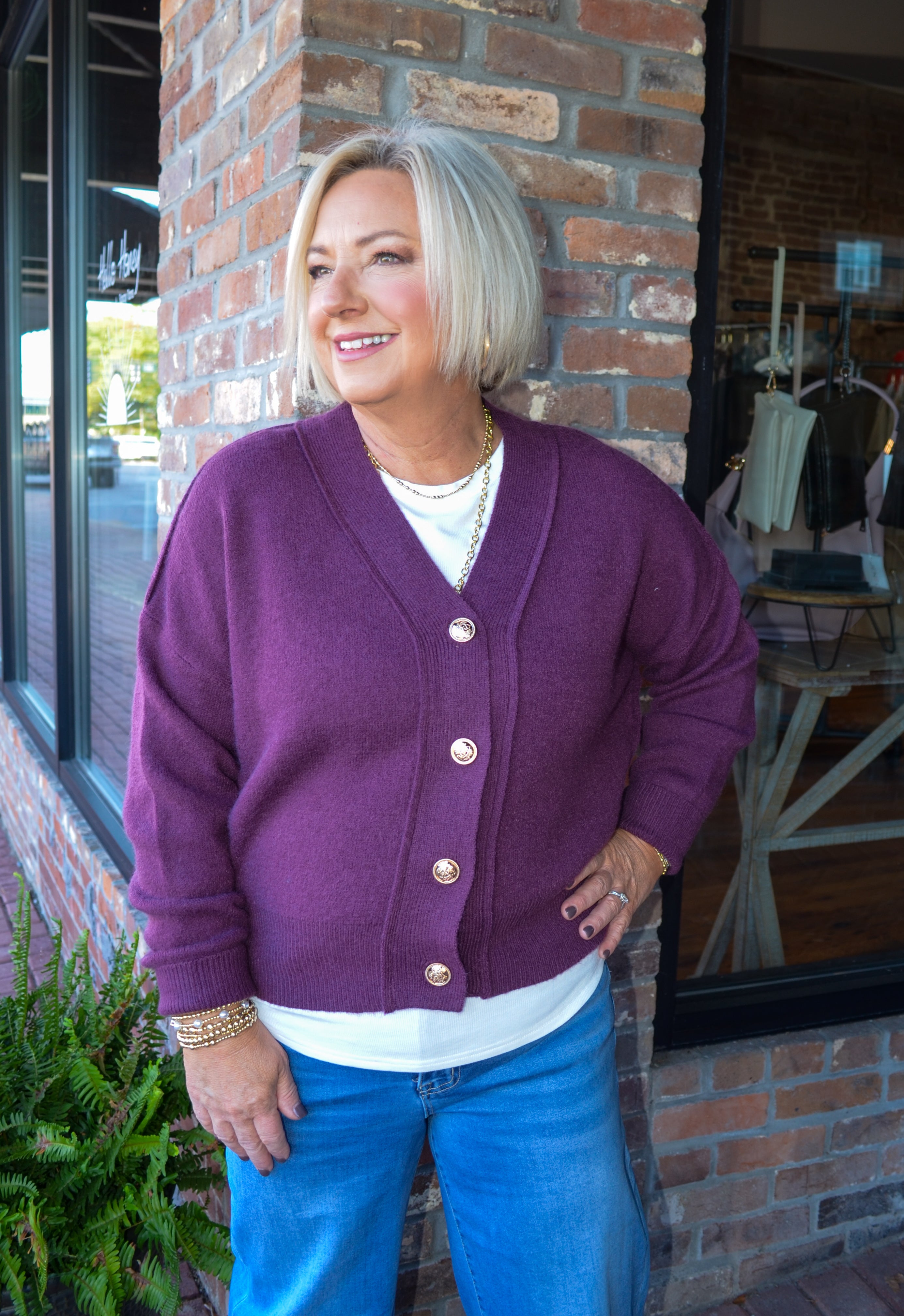 Chic Moment Merlot Cardigan