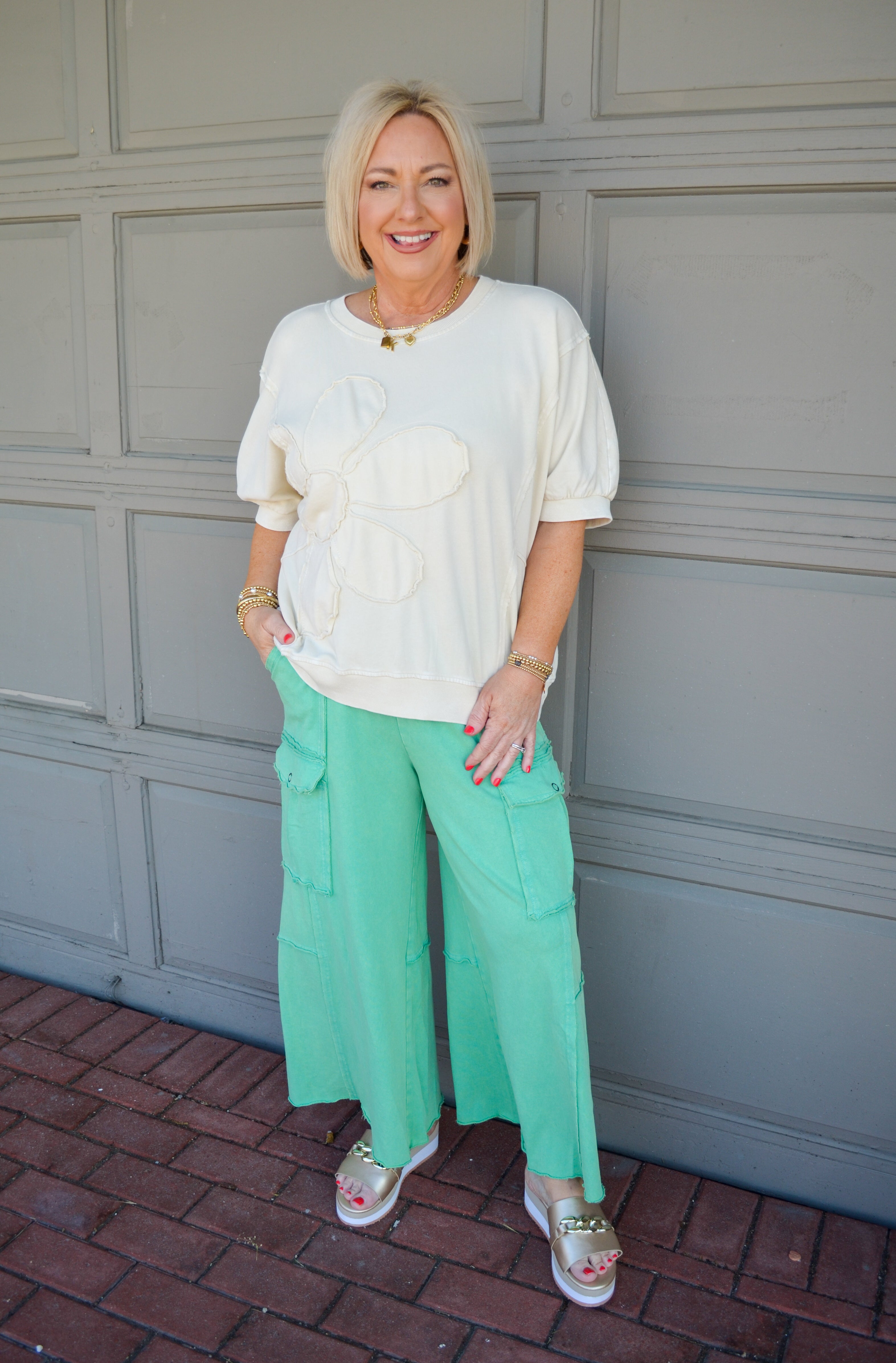 Flower Patch Cutie Top in Cream