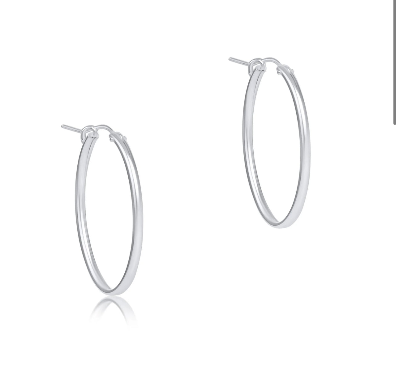 Oval Sterling 1” Hoop - Smooth