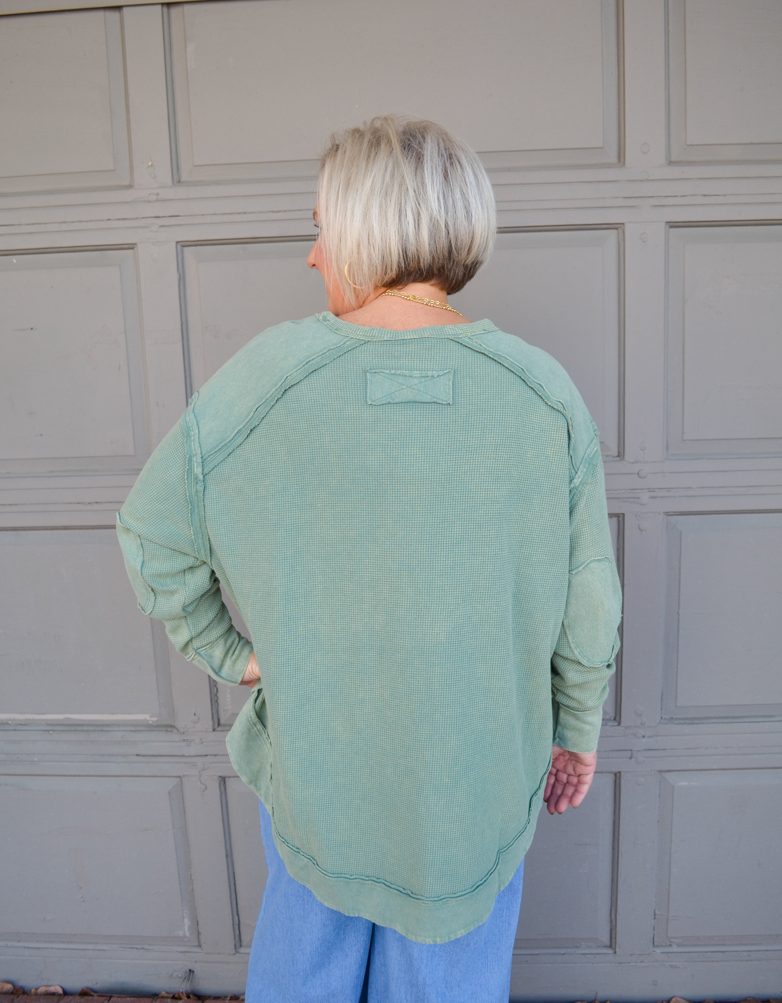 Cozy Cues Pullover in Sage