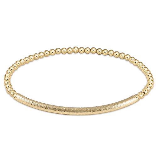 Classic Gold 3mm Bead Bracelet  Bliss Bar Texture