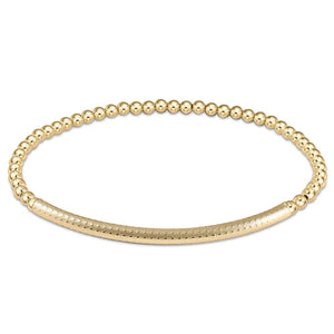 Classic Gold 3mm Bead Bracelet  Bliss Bar Texture