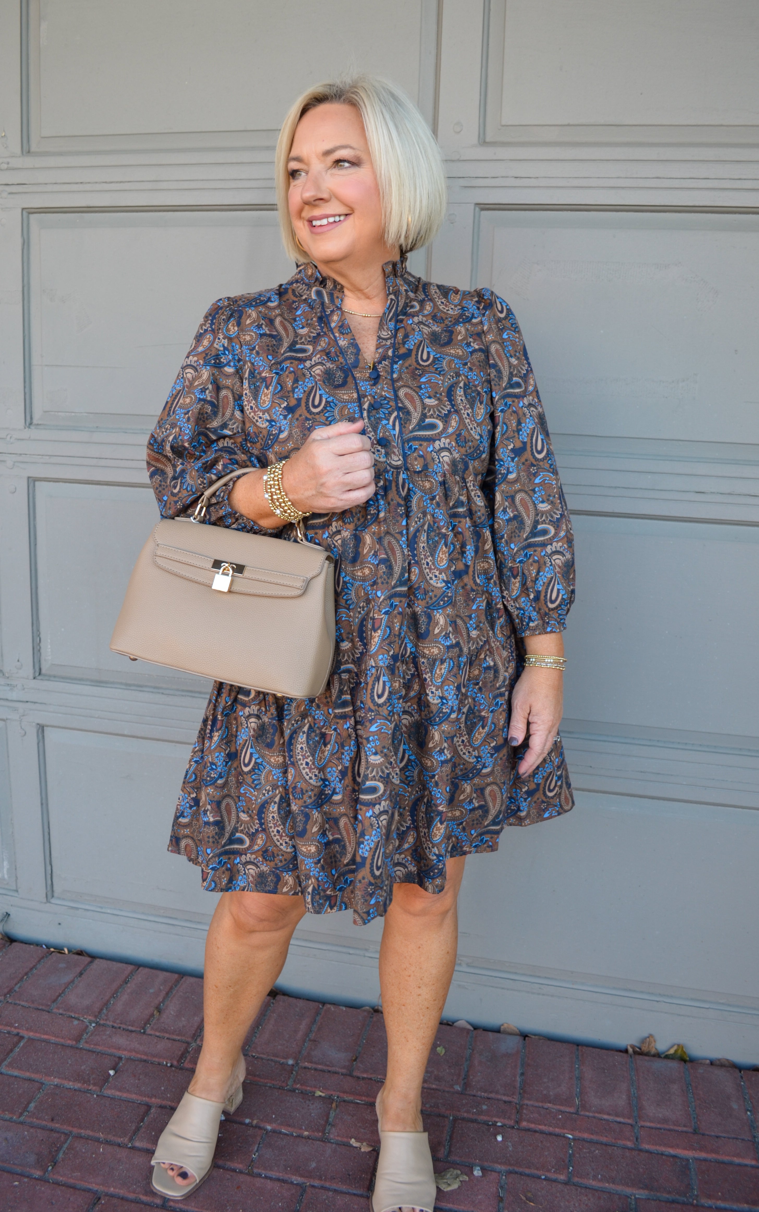 Navy Pretty on Paisley Dress