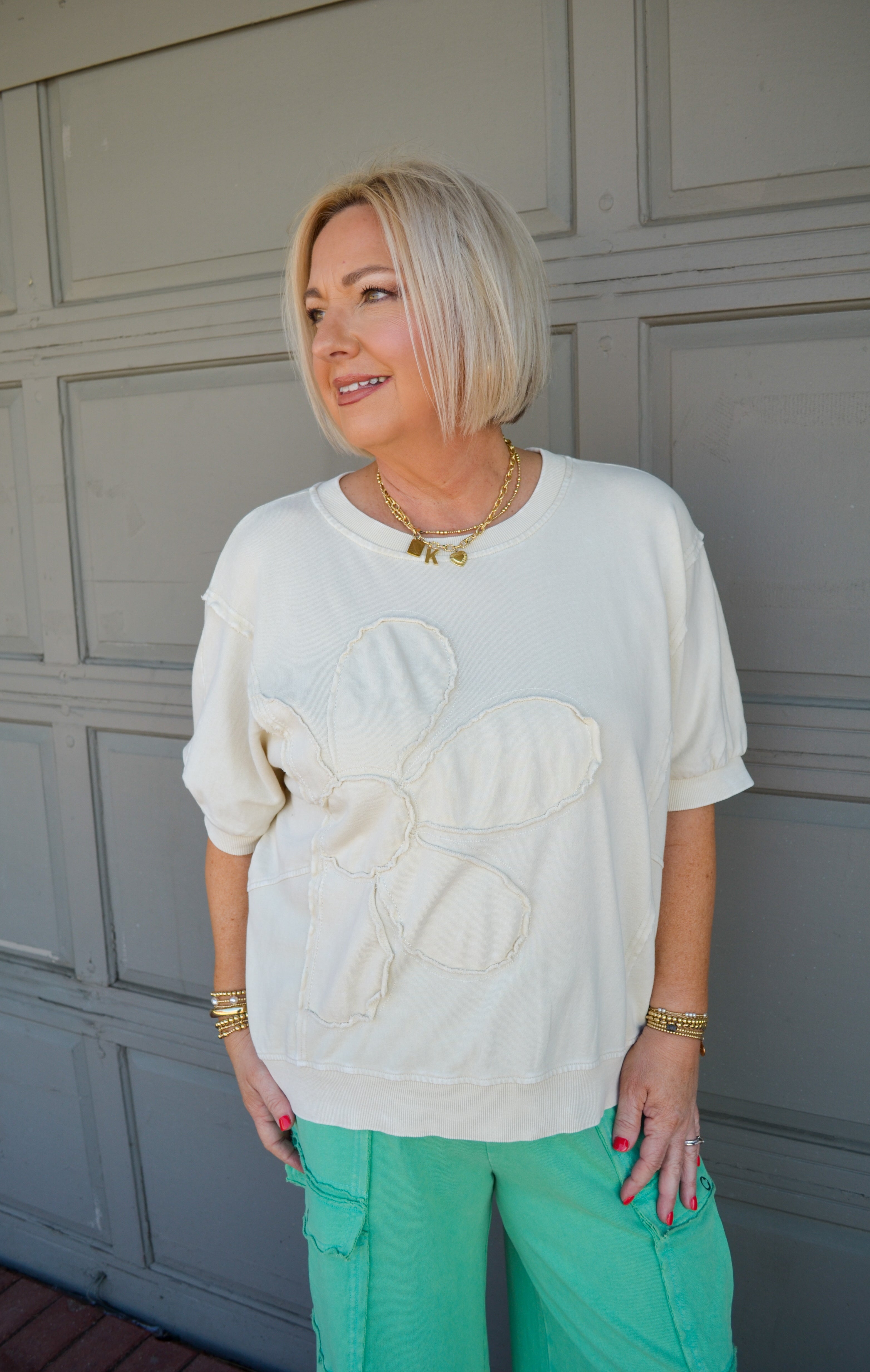 Flower Patch Cutie Top in Cream