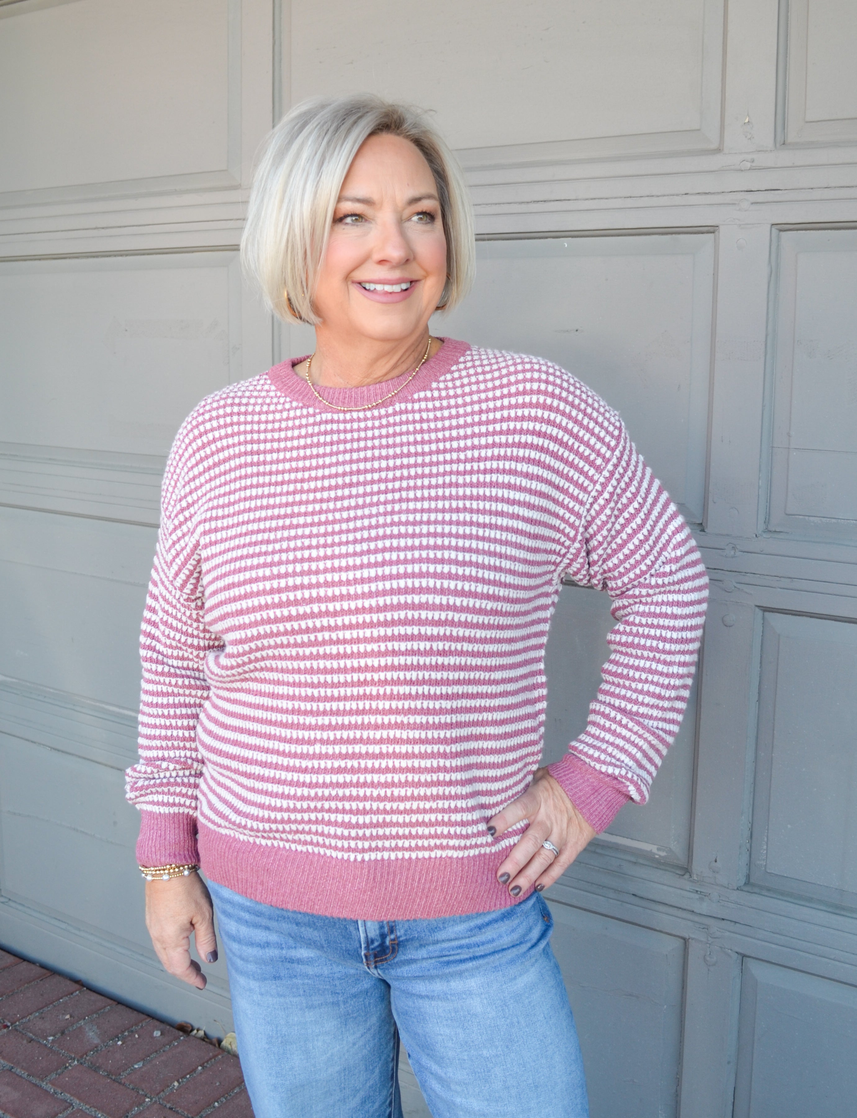Fall Feeling Sweater in Rose