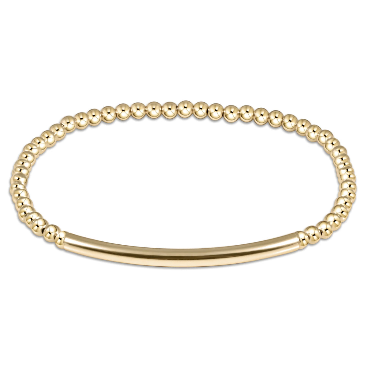 Classic Gold 3mm Bead Bracelet Bliss Smooth Bar