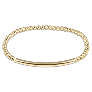 Classic Gold 3mm Bead Bracelet Bliss Smooth Bar