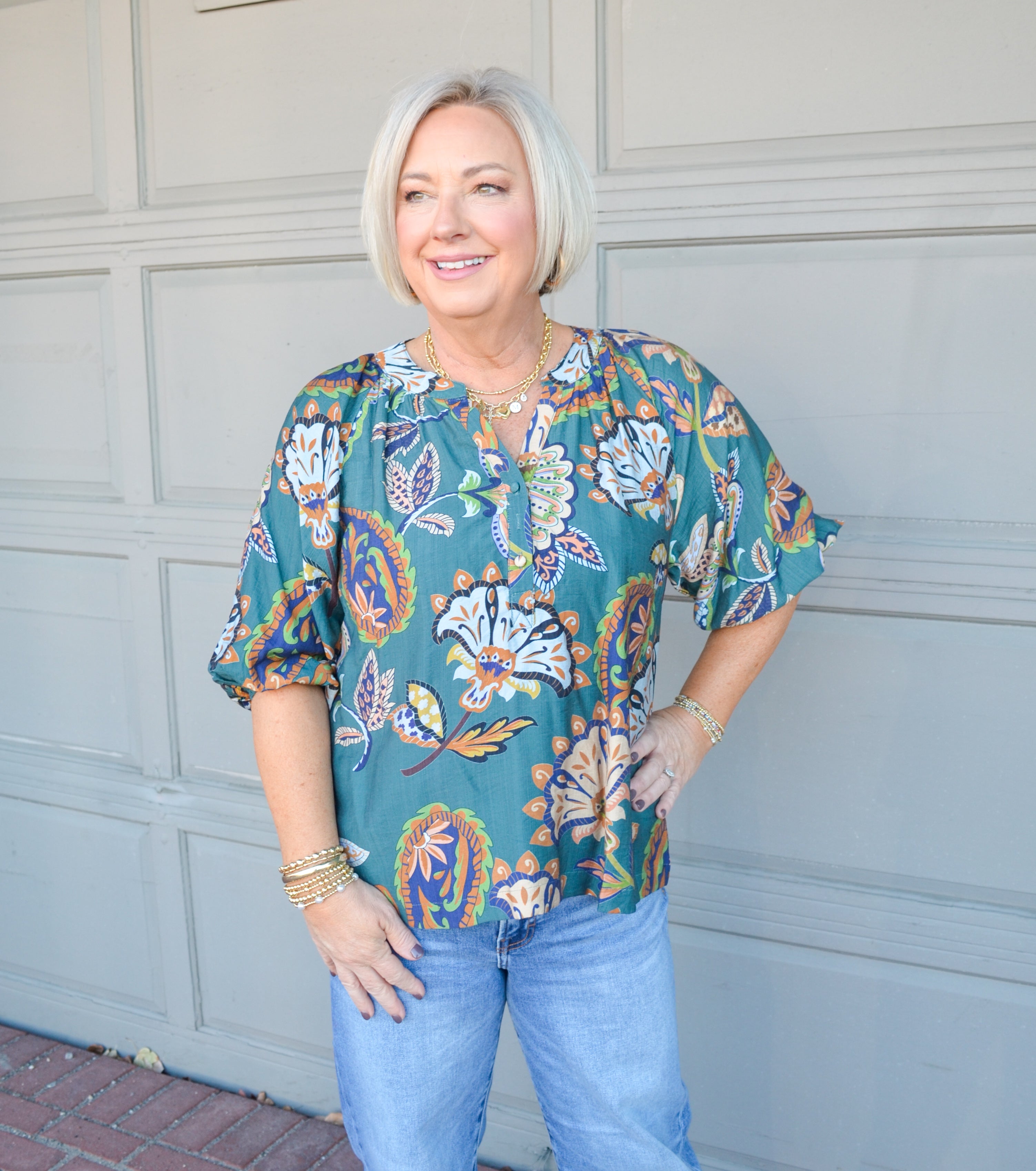 Graceful Smile Umgee Top in Teal