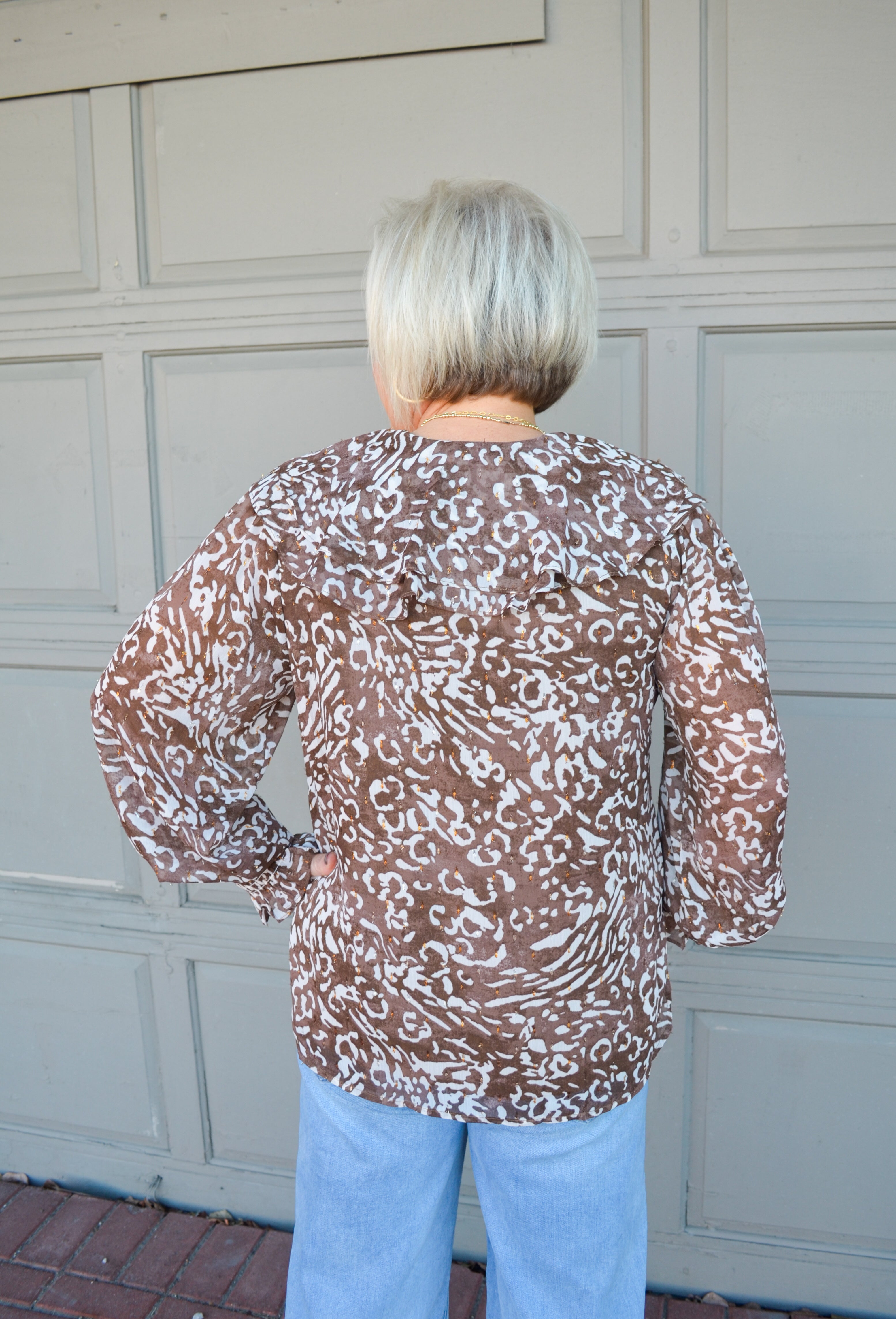 Best Season Animal Print Long Sleeve Blouse