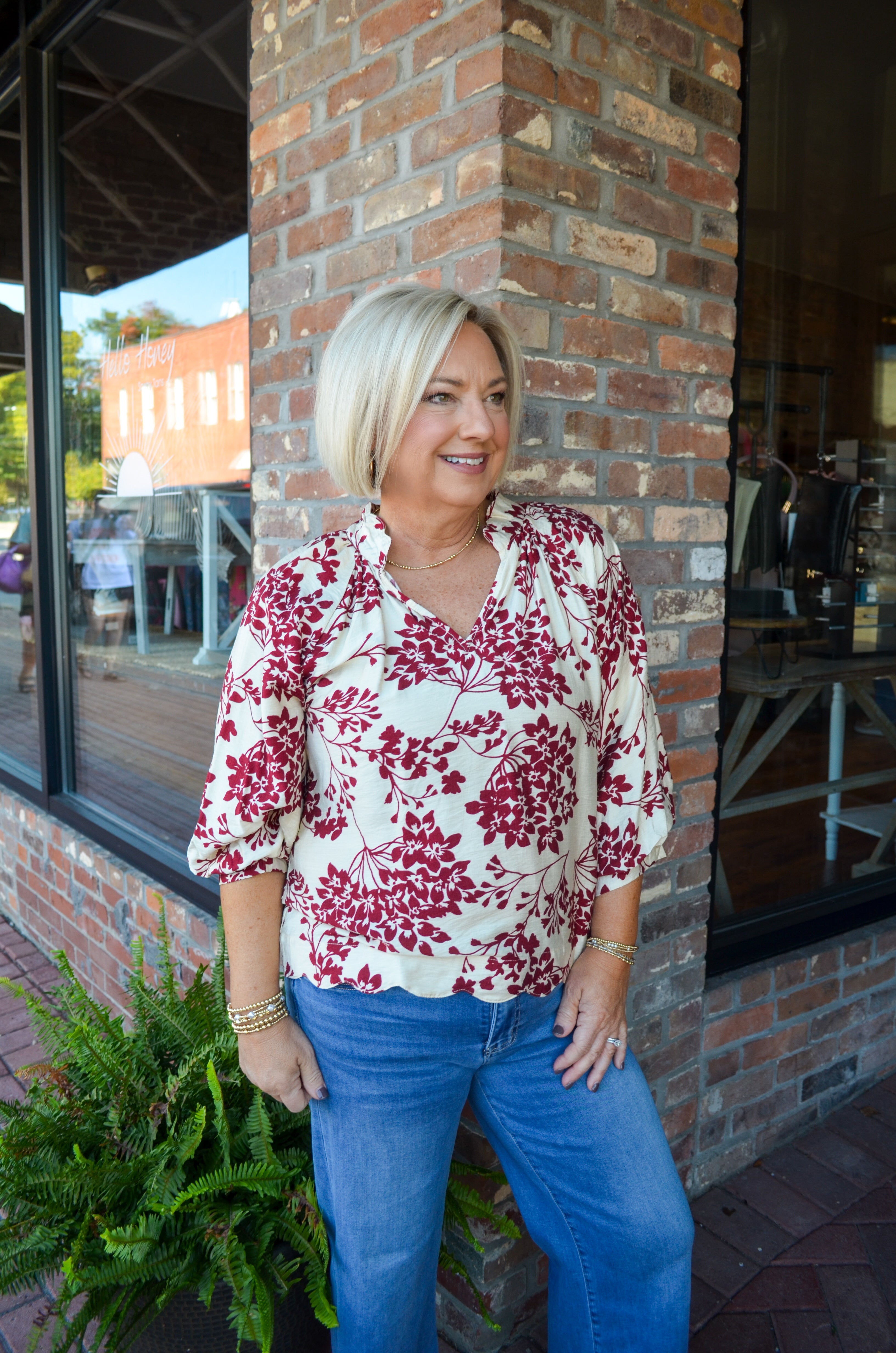 Falling For Floral Garnet Umgee Top