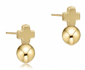 Signature Cross gold Stud Earrings