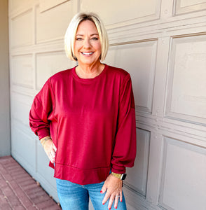 Burgundy Comfy Feels Pullover