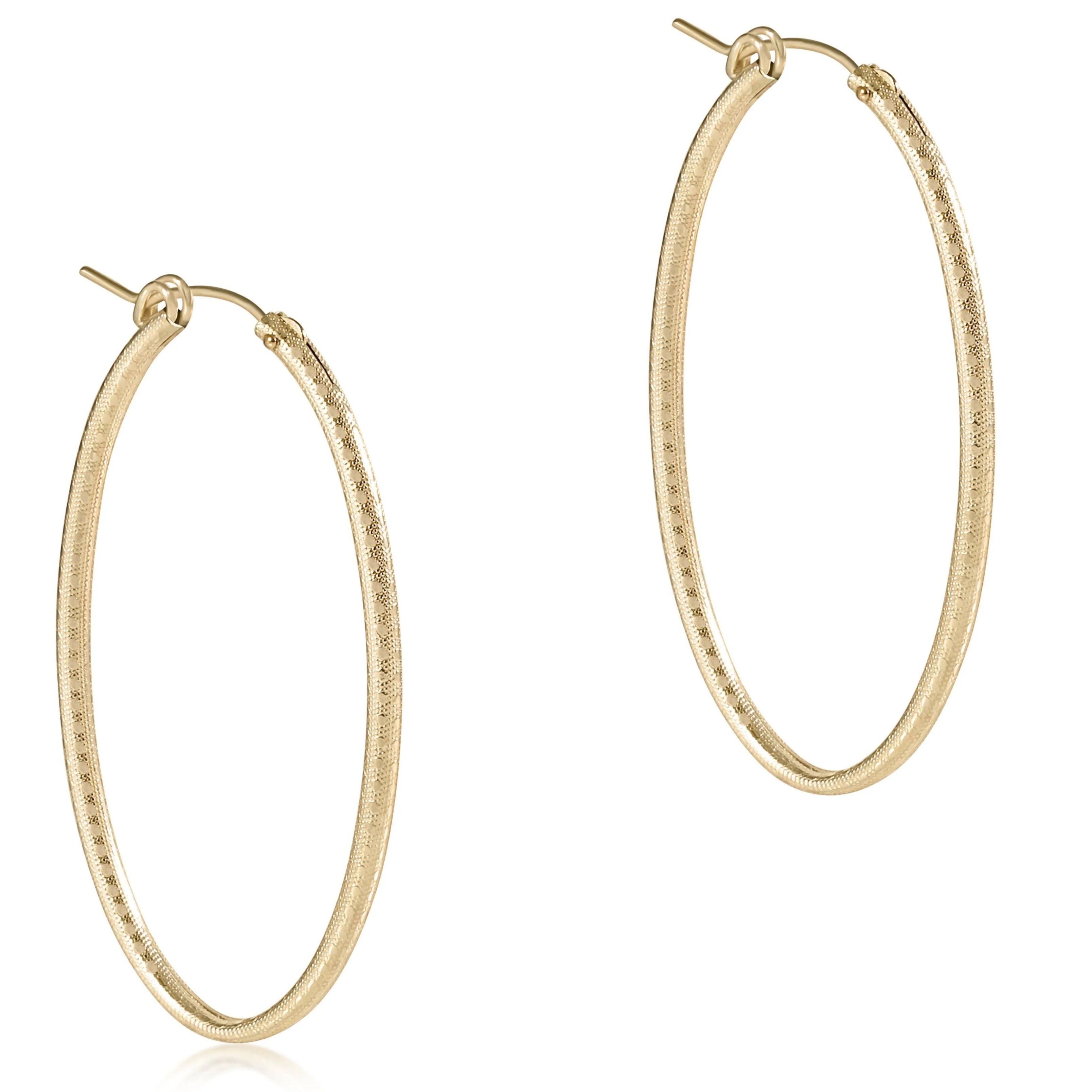 Oval Gold 2” Hoop - Textured