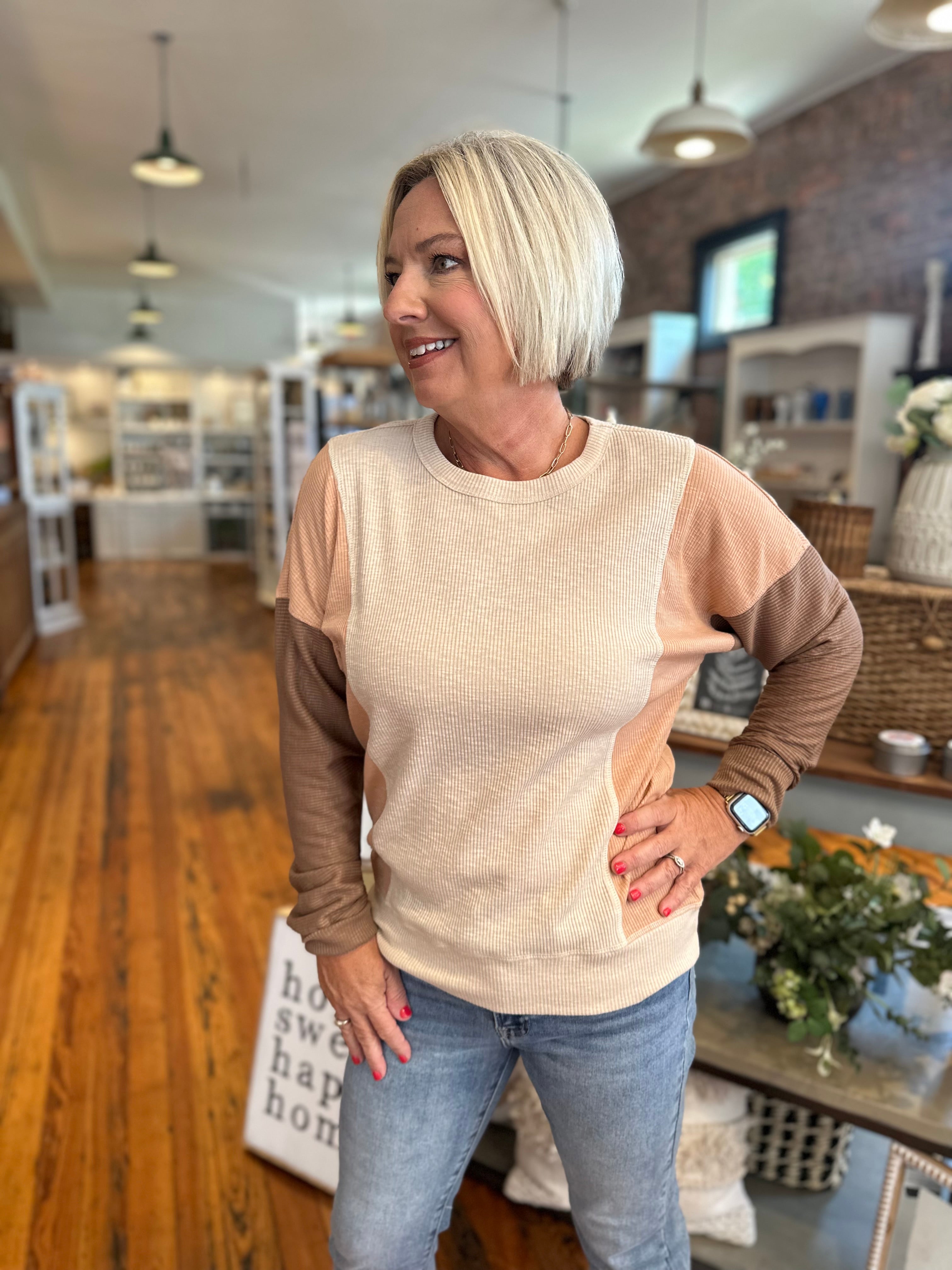 Color Block Charm Pullover