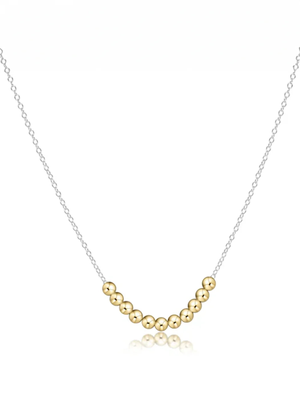 16” Necklace Sterling Mixed Metal-Classic Gold Beaded Bliss