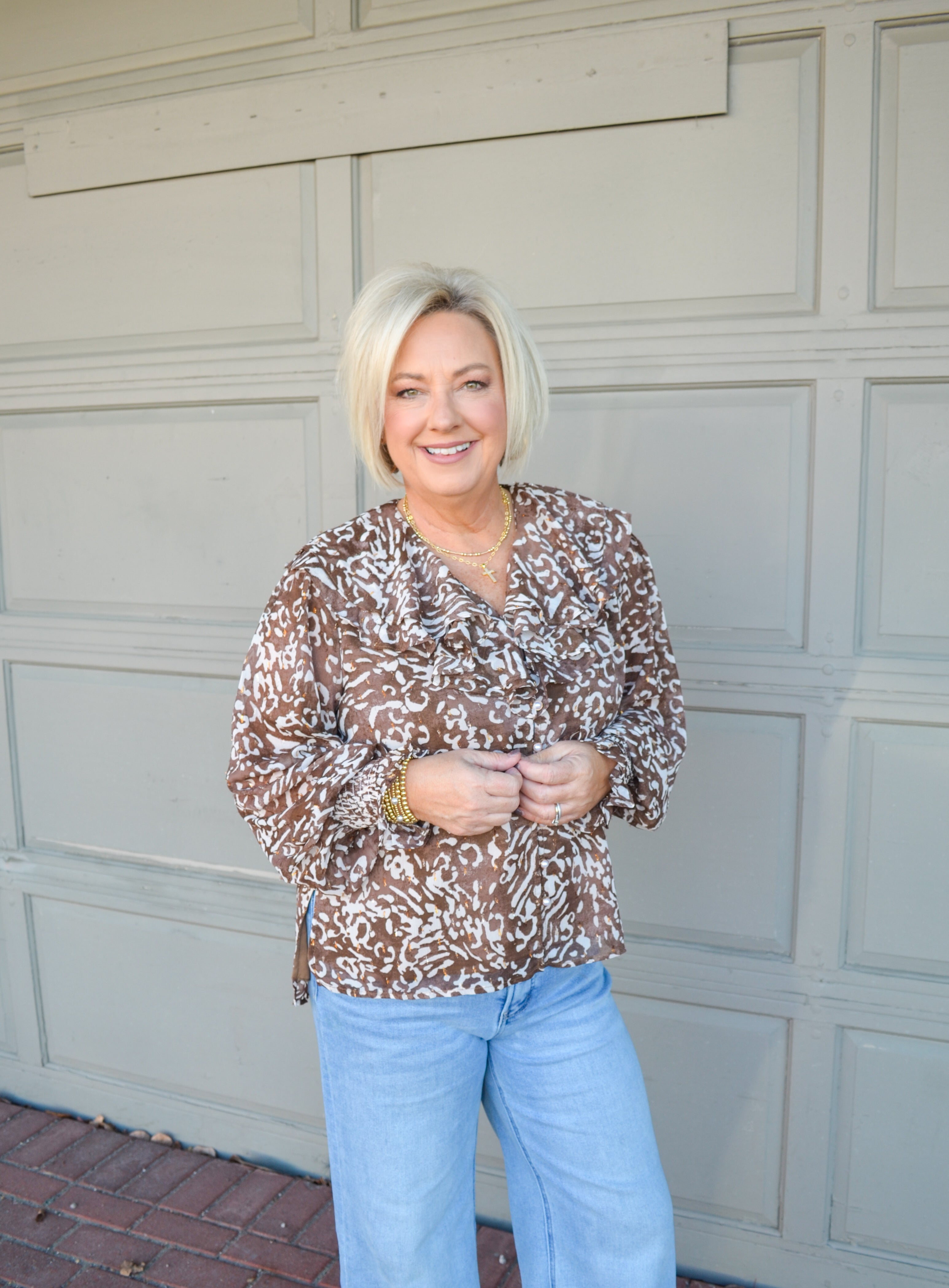 Best Season Animal Print Long Sleeve Blouse