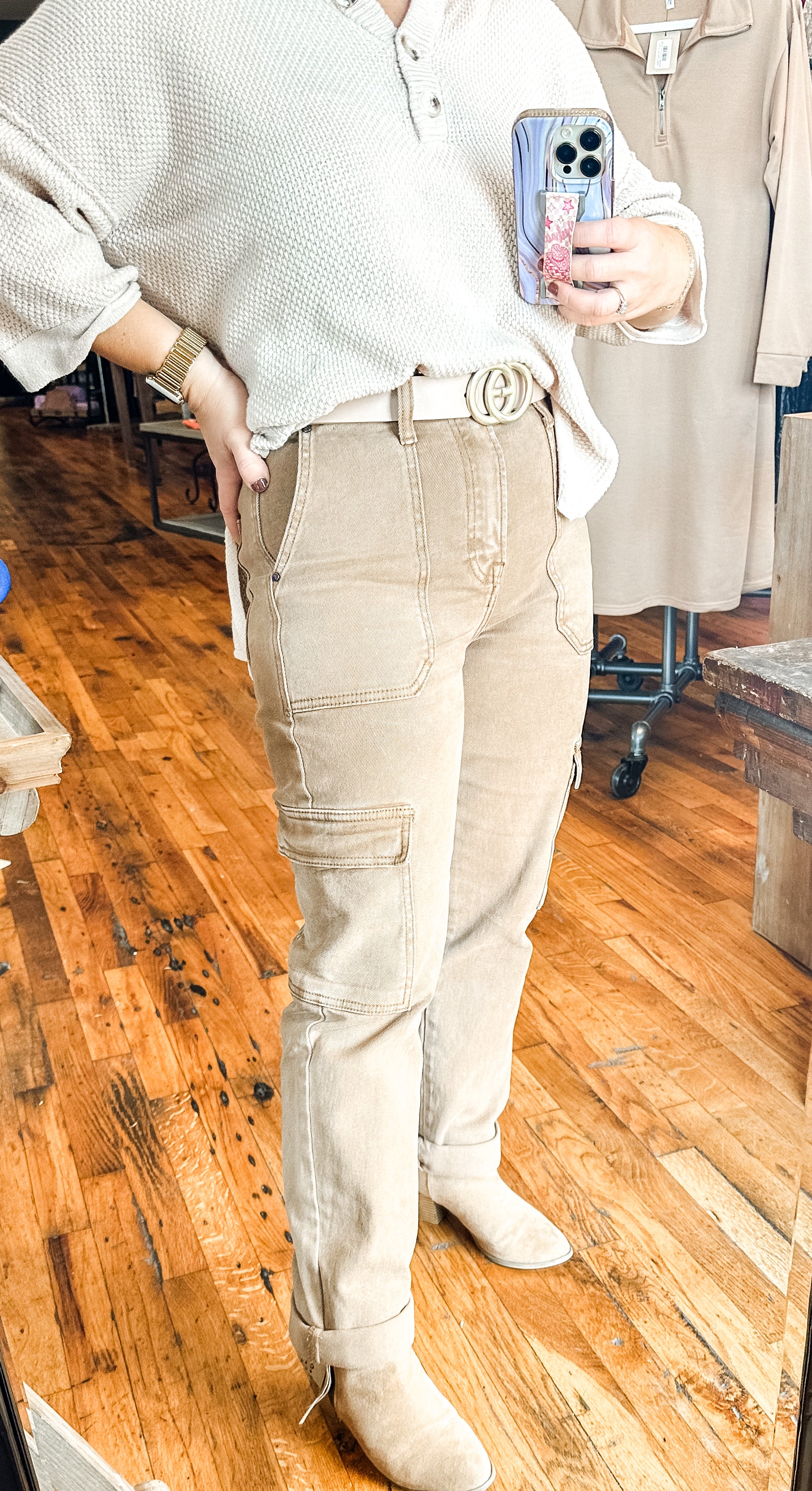 High Rise Cargo Straight Pant