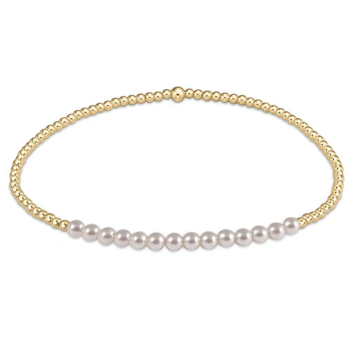 Gold Bliss 2mm Bead Bracelet Pearl