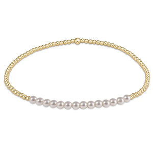 Gold Bliss 2mm Bead Bracelet Pearl