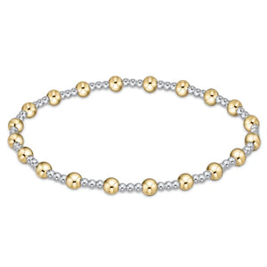 Classic Sincerity Pattern 4mm Mixed Metal Bracelet