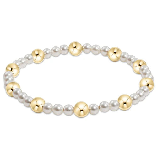 Pearl Sincerity Pattern 4mm Bead Bracelet 6mm gold