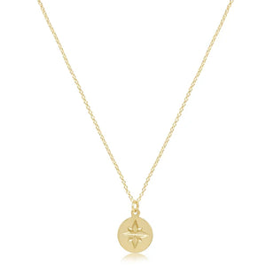 16" Necklace  Direction Gold Disc