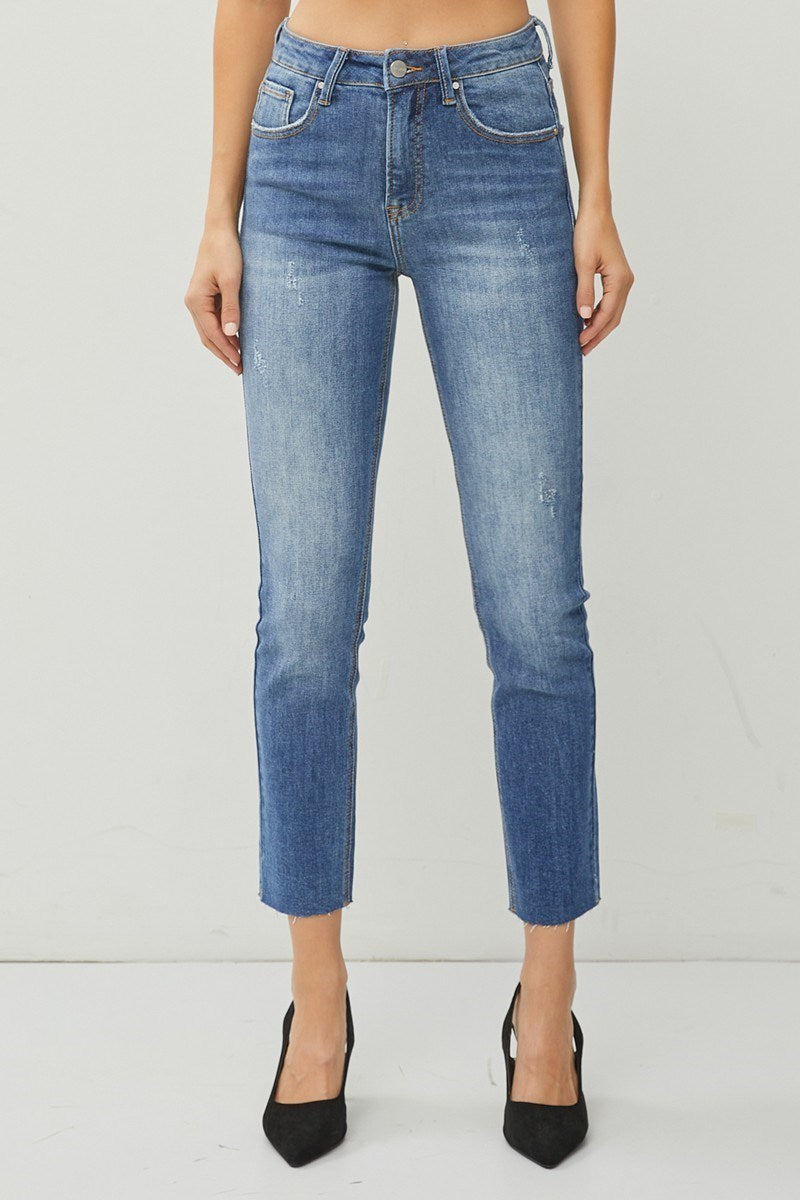 Risen High Rise Crop Relaxed Skinny Jeans