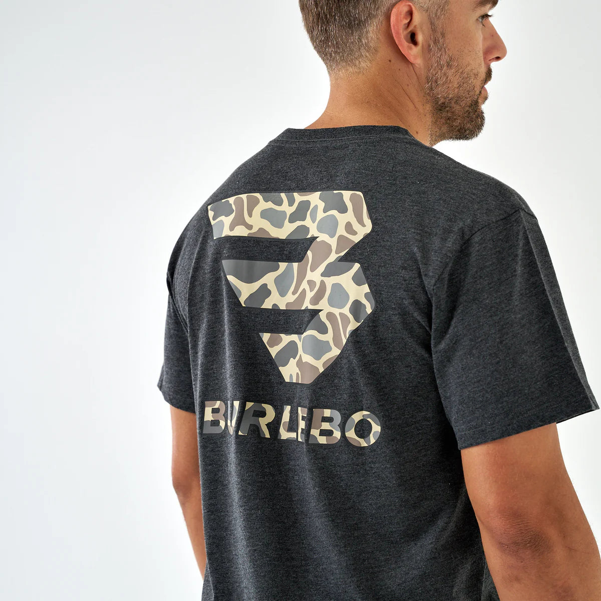 Burbelo Adult Short Sleeve Tee Flying B Deer Camo