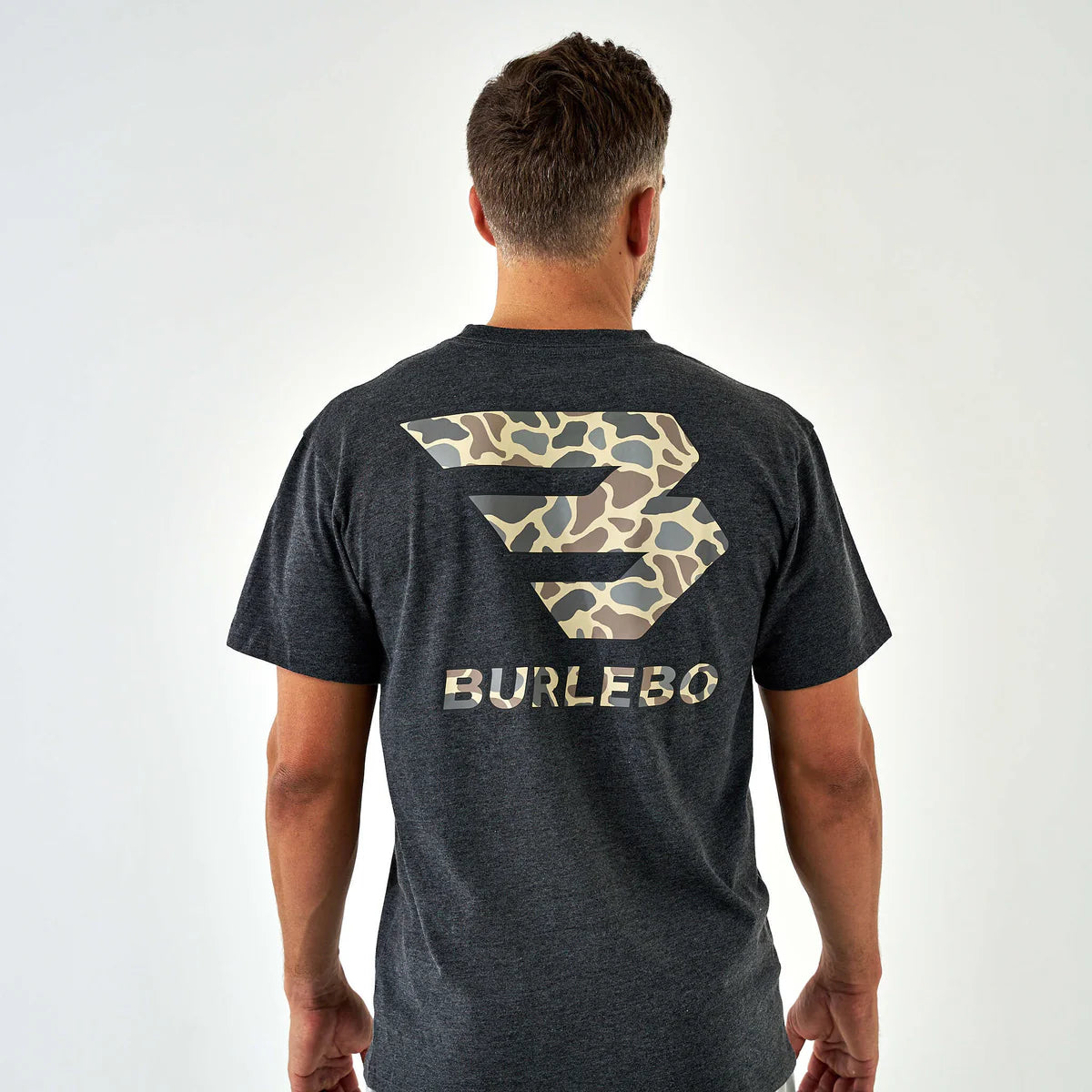 Burbelo Adult Short Sleeve Tee Flying B Deer Camo