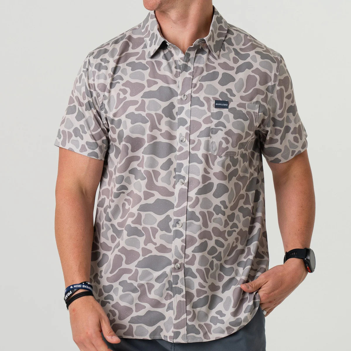 Burlebo Performance Button Up Classic Deer Camo