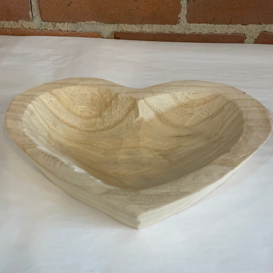 Paulownia Wood Heart Shaped Bowl