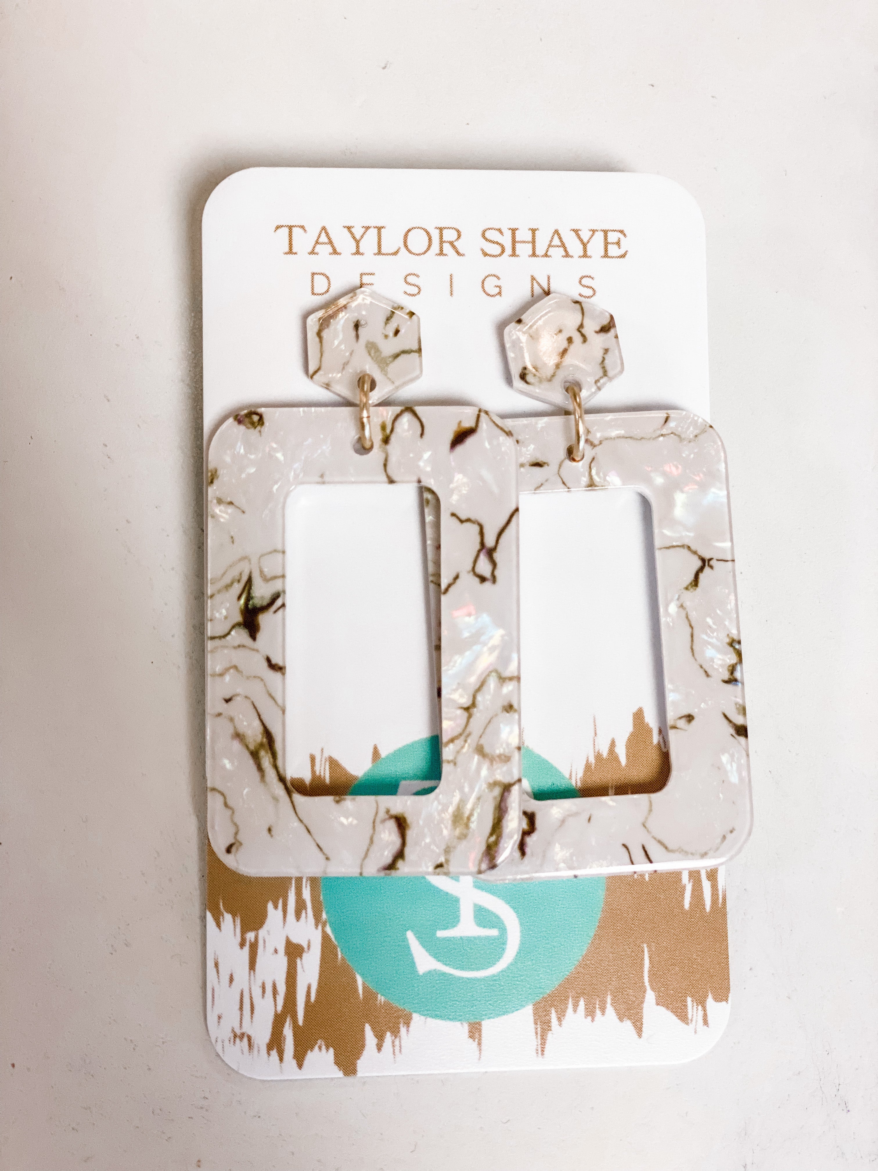 Marble Rectangle Acrylic Drops